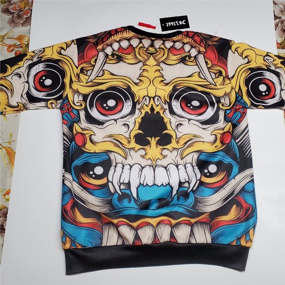 1991INC Sweater Skull Large New With Tags - Picture 2 of 5